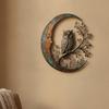 Crescent Moon Metal Wall Decor Lightweight for Garden Room, Entryway