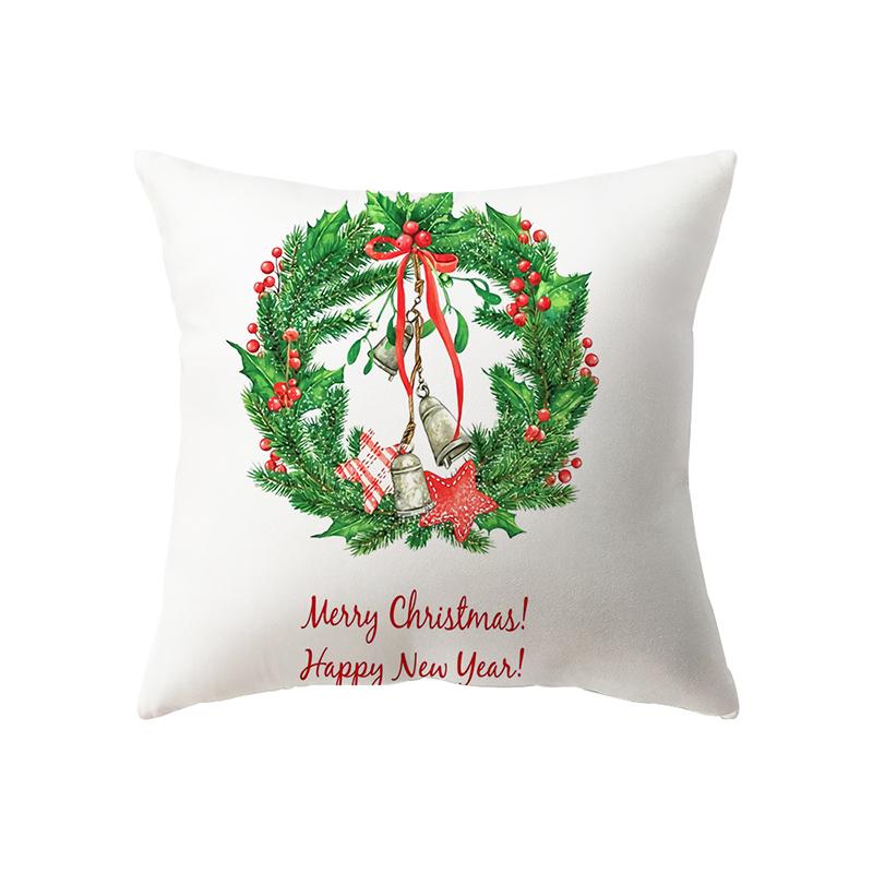 Christmas Theme Snowman Print Pattern Cushion Cover Home Living Room Sofa Decoration Square Pillow Pillow Cover