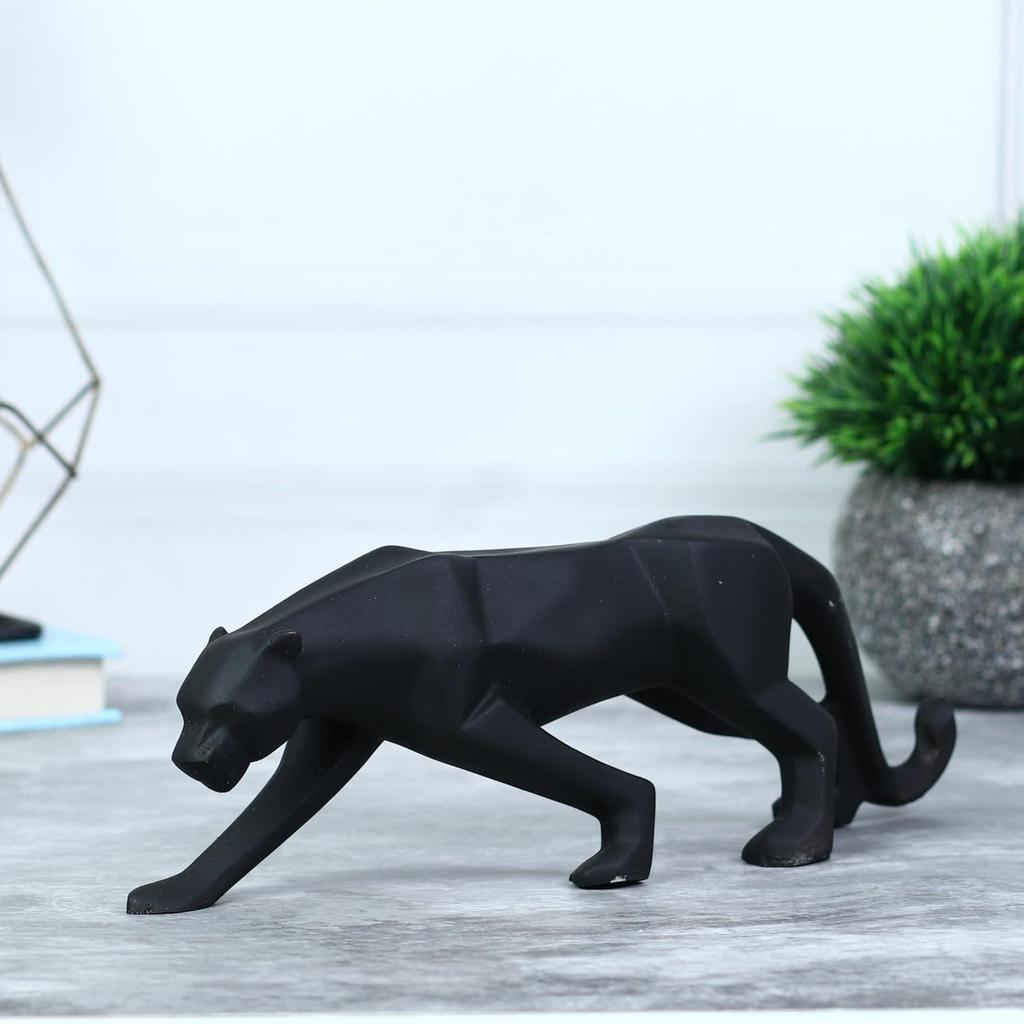 Современные геометрические фигурки черной пантеры и ягуара – уникальные скульптуры животных для домашнего декора, гостиной, спальни