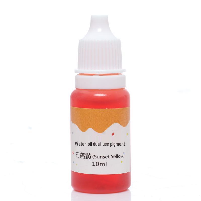 12-Color Dual-Use Oil-Water Pigments for Baking & DIY Soap/Lipstick, High Concentration, 10ml