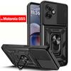 Capa для Motorola Moto G55 Case Armor Slide Camera Lens Protection Back Cover для Motorola G55 5G Ring Stand Shockproof Funda