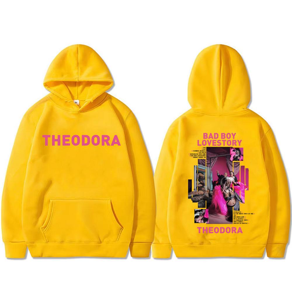 Худи с принтом рэпера Theodora Mega Bbl Bad Boy Lovestory для мужчин и женщин, оверсайз, мужская повседневная, винтажный пуловер