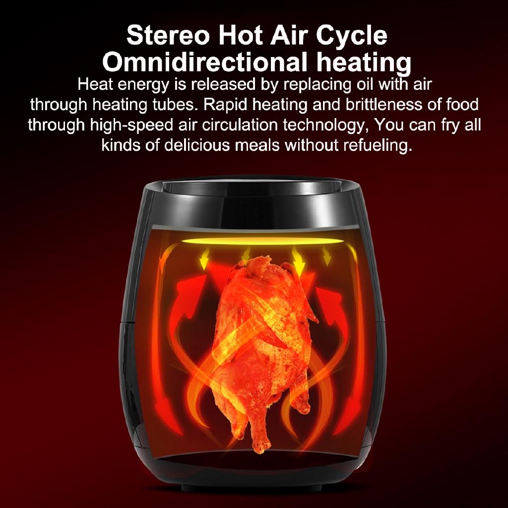 1400 Вт 5,2 л Многофункциональная фритюрница с регулировкой температуры без масла ЖК-сенсорный экран