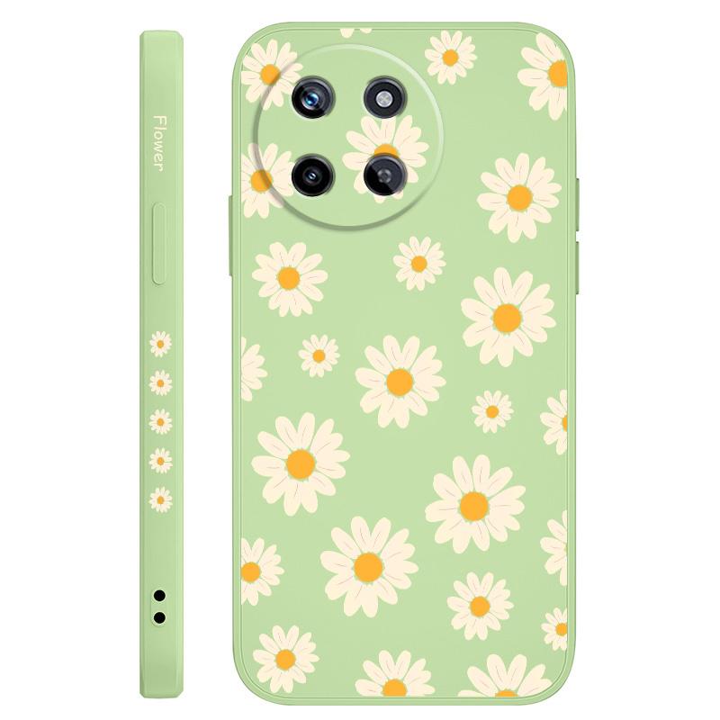 Чехол-ромашка с текстурой для OPPO Realme 11 10 9 9i 8 8i 7 Pro Plus C35 C21Y C25Y C25 4G 5G, чехол из жидкого силикона
