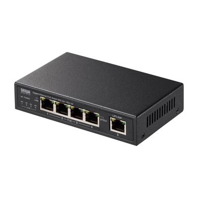 Sanwa Supply Gigabit-совместимый коммутационный концентратор PoE (5 портов) LAN-GIGAPOE52
