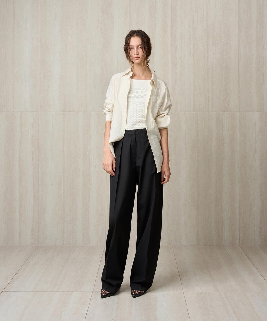 RE RHEE Pintucked Balloon Trousers Black