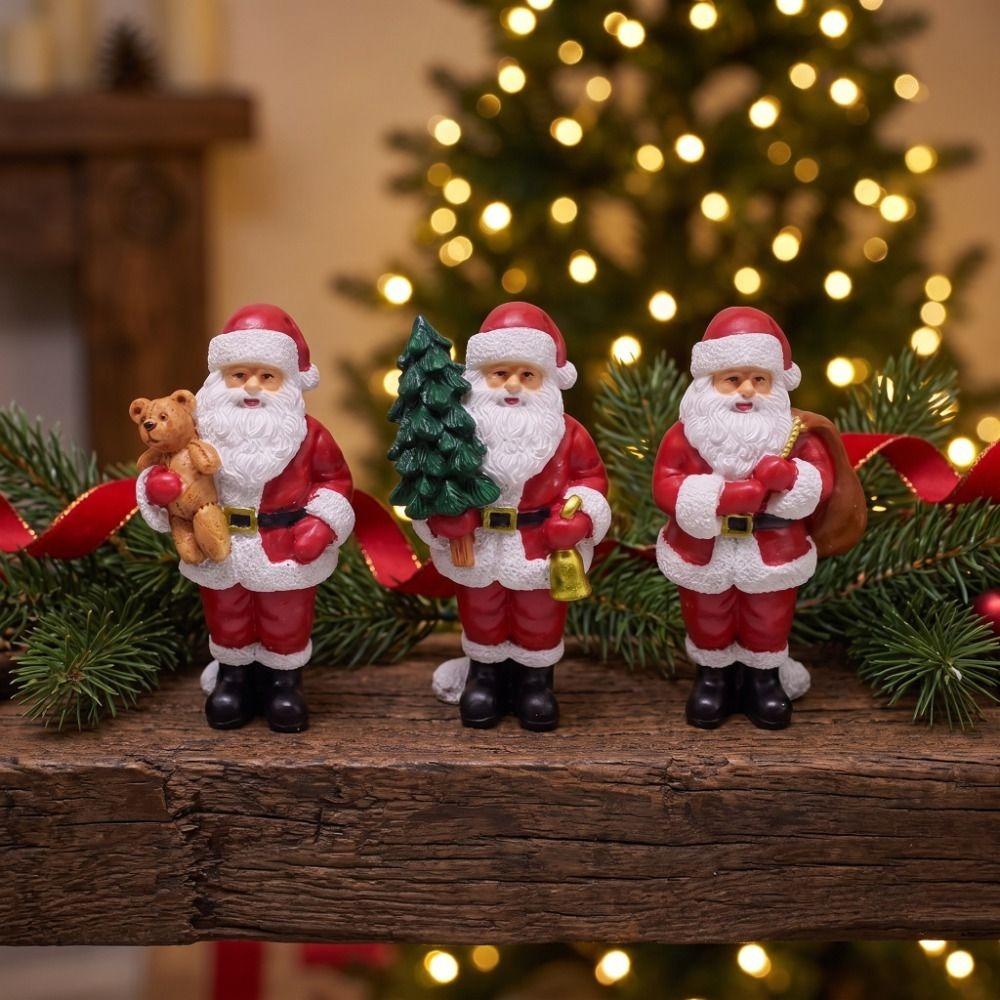 Mini Size Christmas Ornaments Resin Craft Christmas Santa Doll Santa Claus Figurine Christmas
