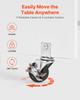 Folding Sewing Table, Multipurpose Sewing Machine Table with Cabinet, Compact Design, Wheels, Wooden Pegs, Storage Trays and Shelf, Magnetic Door,