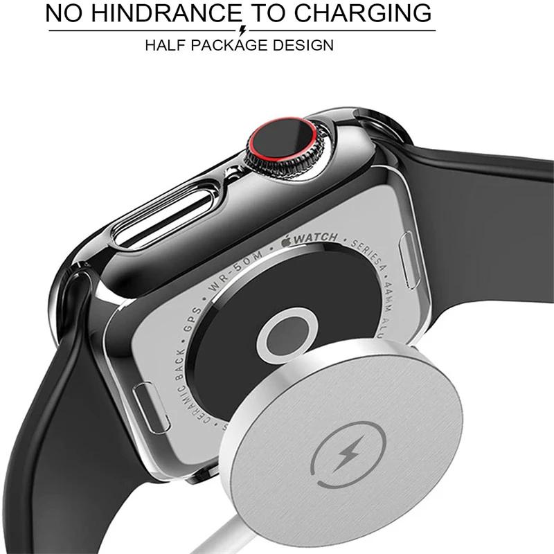 Закаленное стекло+чехол для Apple Watch 10 46 мм Матовый жесткий ПК бампер Защитная пленка для экрана Чехол iWatch series 10 42 мм Аксессуары