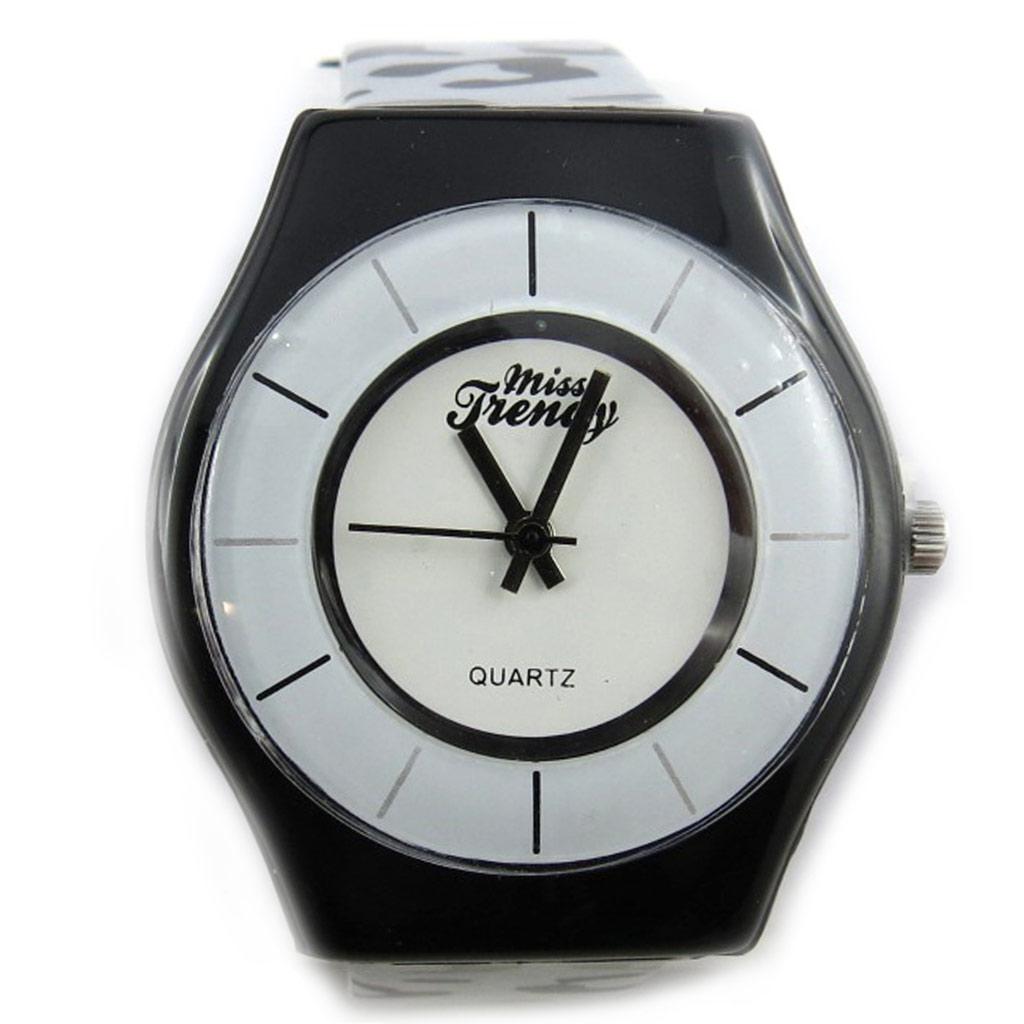 Les Trésors De Lily [N2375] - Montre femme 'Trendy' noir gris léopard
