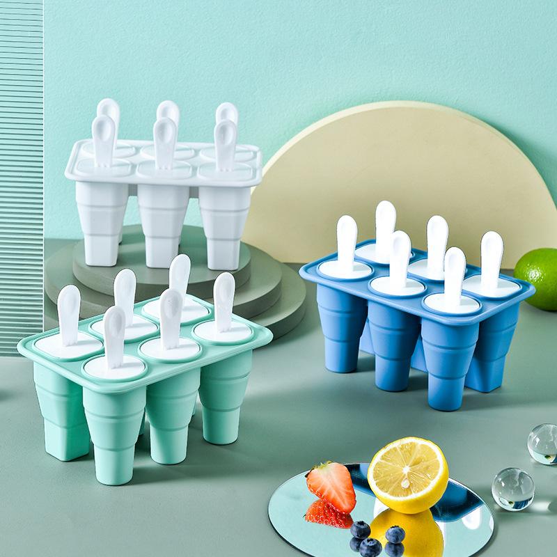 Разноцветная складная силиконовая форма для мороженого на 6/8 ячеек, набор для изготовления коробок для мороженого, шоколадных конфет, желе, мыла и свечей