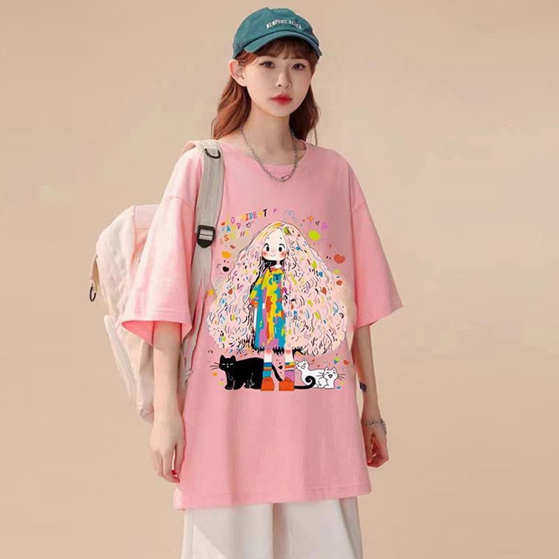 VEZFAA Женские модные повседневные летние весенние блузки и рубашки с круглым вырезом с короткими рукавами