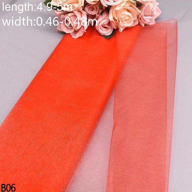 New 5/10m Tulle Wedding Organza Roll Sheer Crystal Organza Fabric for Wedding Decoration Mariage Yarn Birthday Event Party Suppl
