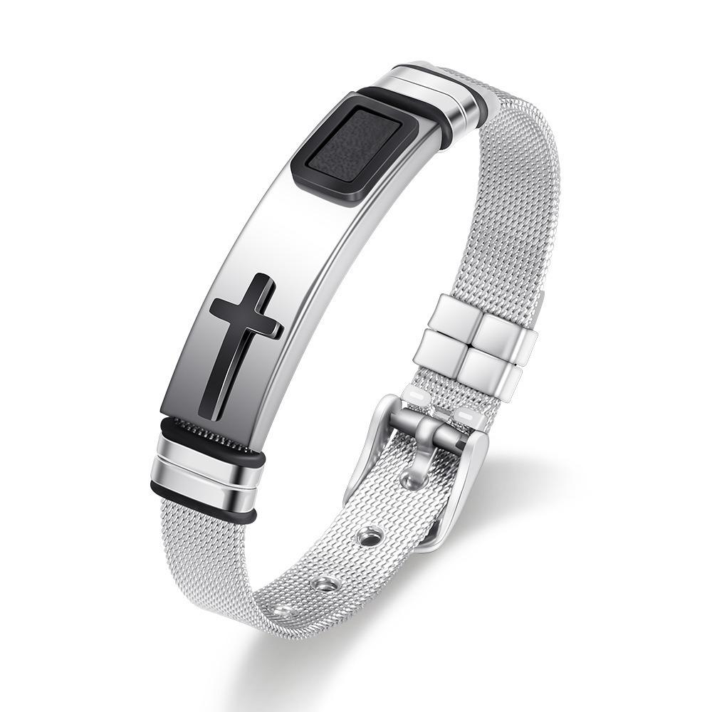 Stainless Steel Religious Bracelet Adjustable Fashion Bracelet Unique Men's Jewelry Friends