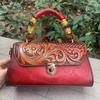 Johnature Women Bag Retro Leather Carving Craft Ladies Handbag Versatile Large Capacity Shoulder & Crossbody Bags