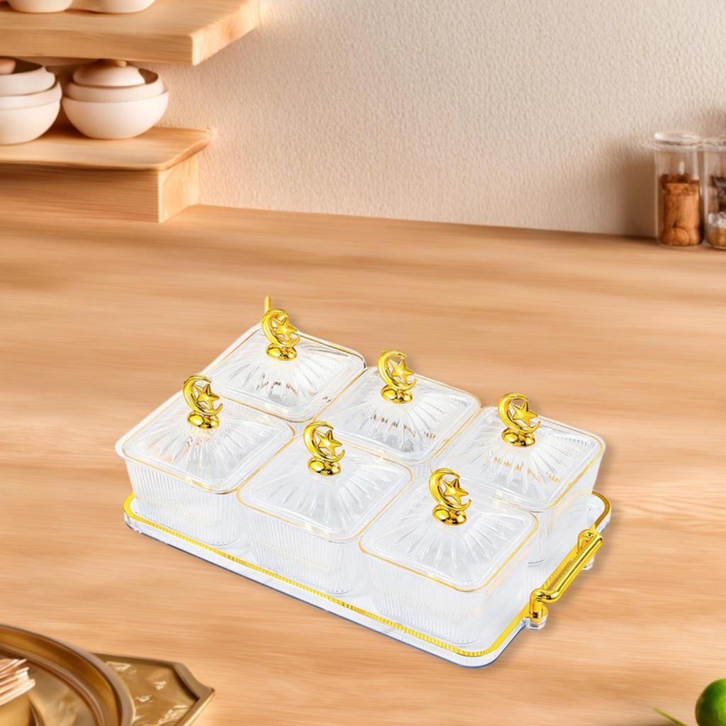 Разделенная сервировочная миска, тарелка для закусок, многофункциональная миска для конфет и орехов с крышкой, поднос для сухофруктов