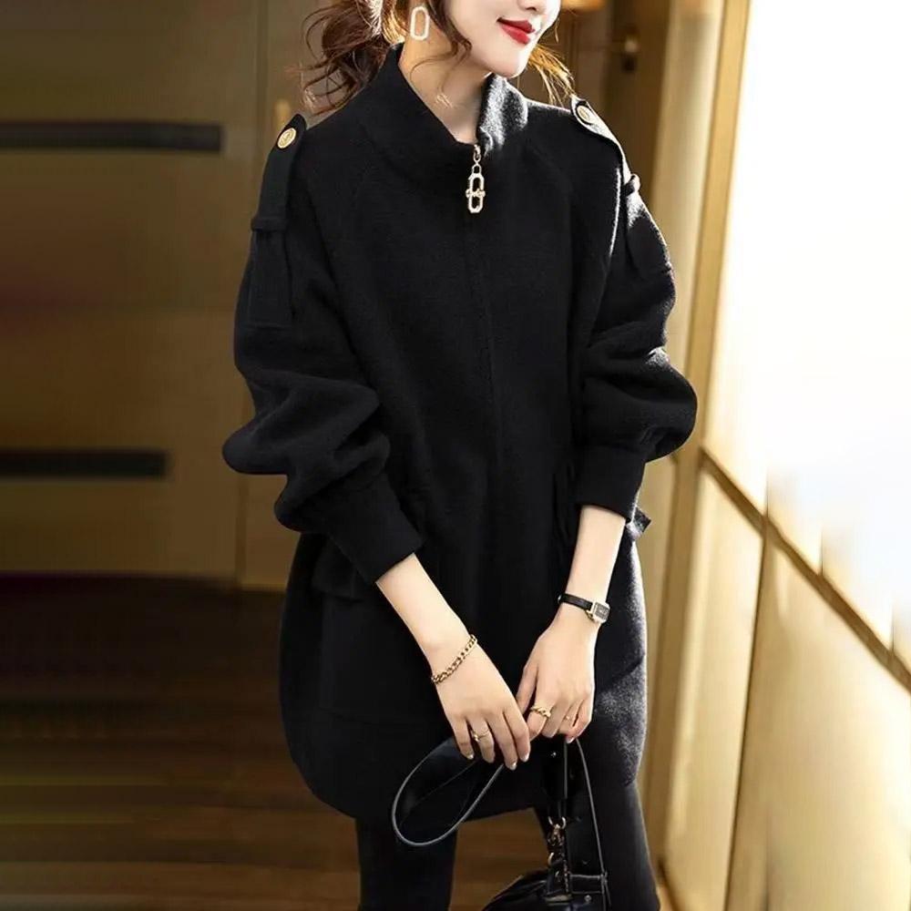 Coat for Women Autumn Winter Thickened Casual Oversize Drawstring Stand Collar Loose Fit Jacket
