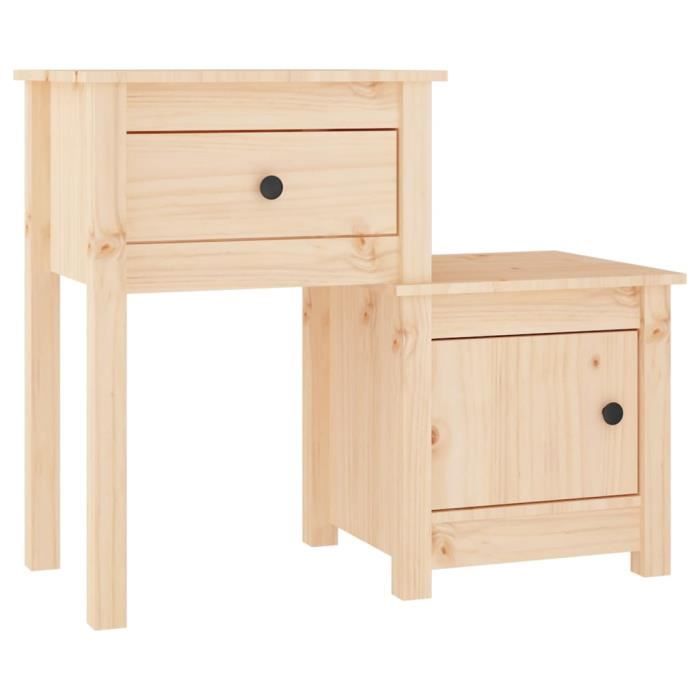 VidaXL Bedside Tables 2 Pcs 79.5x38x65.5 Cm Solid Pine Wood 814540