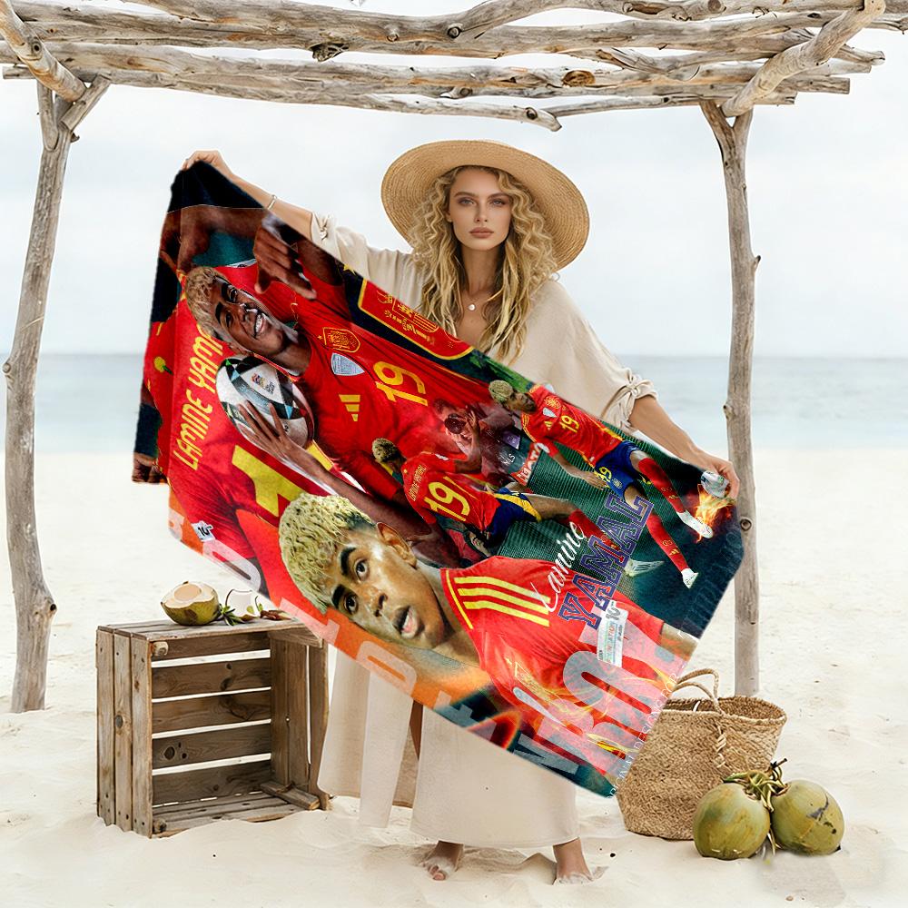 Yamal Barcelona Players Celebration Beach Towel Soft Durable Quick-Dry Comfortable Lightweight