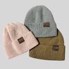 Autumn and Winter Hats Women's Simple and Fashionable Pullover Hats, Fleece Thickened Warm Cold Hats, Headcaps, Knitted Wool Hats