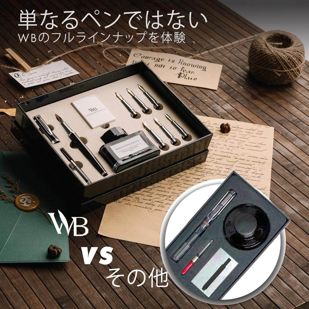 Подарочный набор каллиграфических ручек с чернилами, 6 стержней для чернил, 6 сменных ручек, премиум-упаковка, гладкая ручка для каллиграфии, черный хром, набор каллиграфических ручек