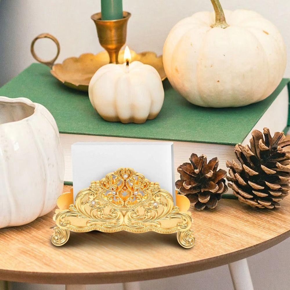 Zinc Zinc Zinc Alloy Napkin Holder Desktop Ornament Gold Tissue Box Metal Paper Dispenser For Dining Table