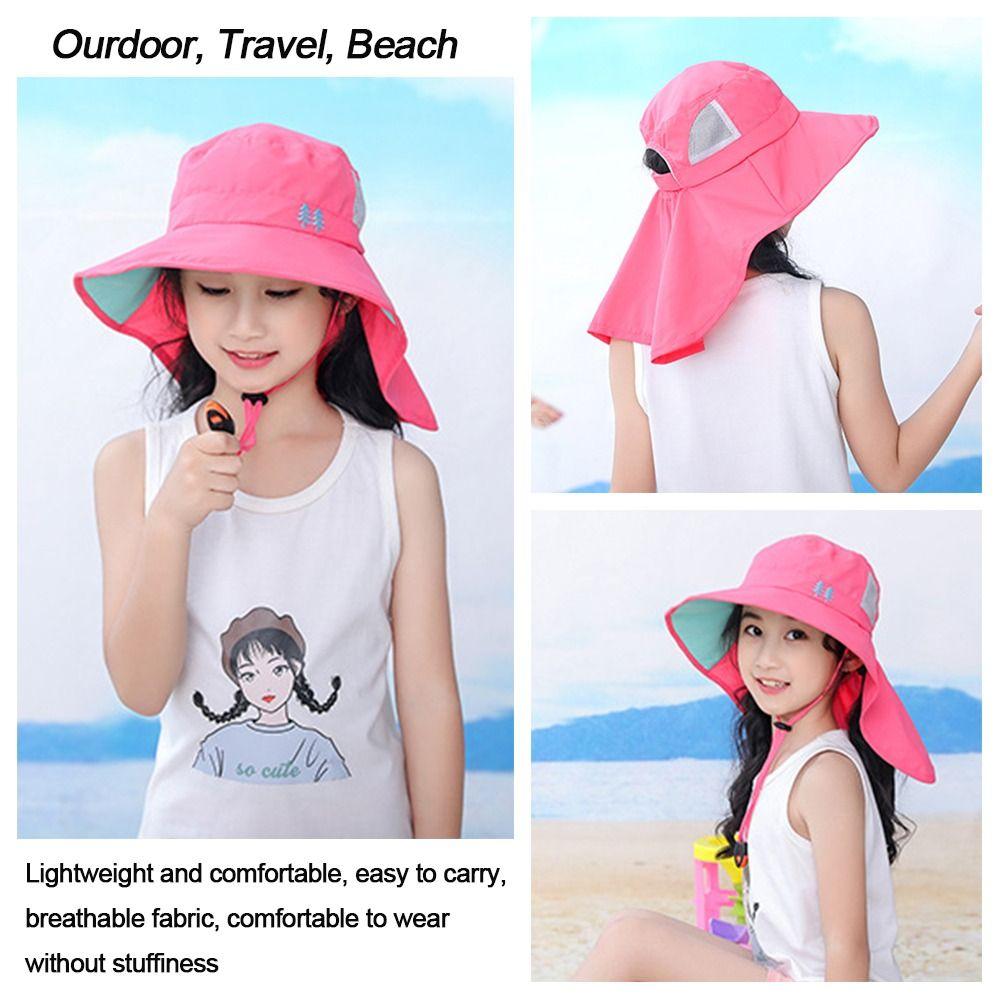 Sunscreen Boy Girl Beach Cap Children Bucket Hats UV Protection Sun Hat Wide Brim Cap