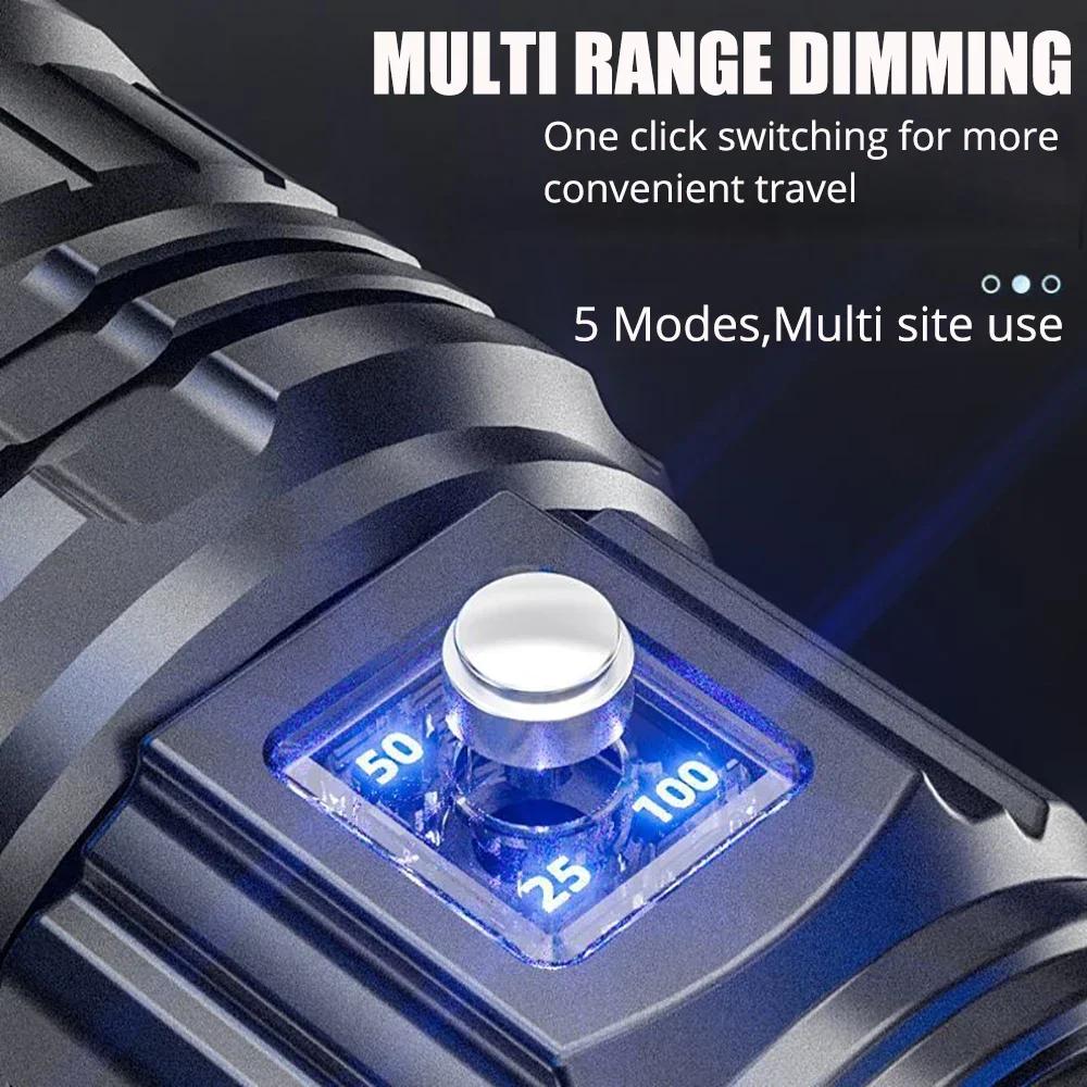 Светодиодный белый лазер Встроенный аккумулятор Фонарик Аварийные прожекторы 5 км Самые мощные светодиодные фонарики Светодиодный 15000 мАч