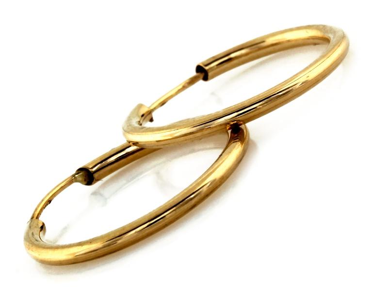 Women's 585 gold earrings with a modern hoop as a gift