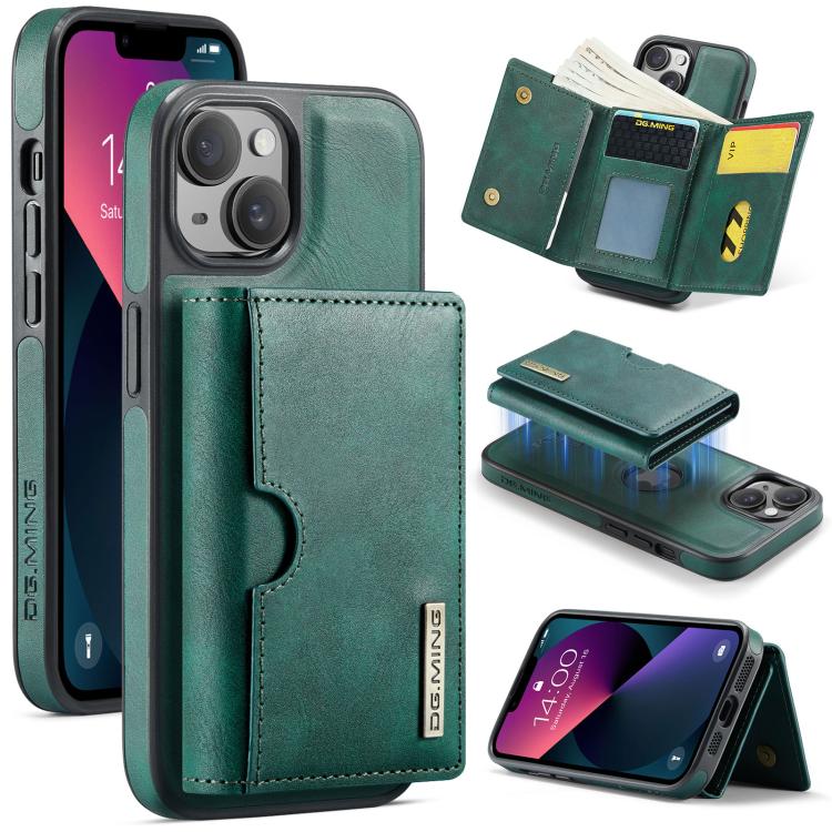DG.MING M6 Series RFID Tri-fold Card Bag Removable Leather Phone Case