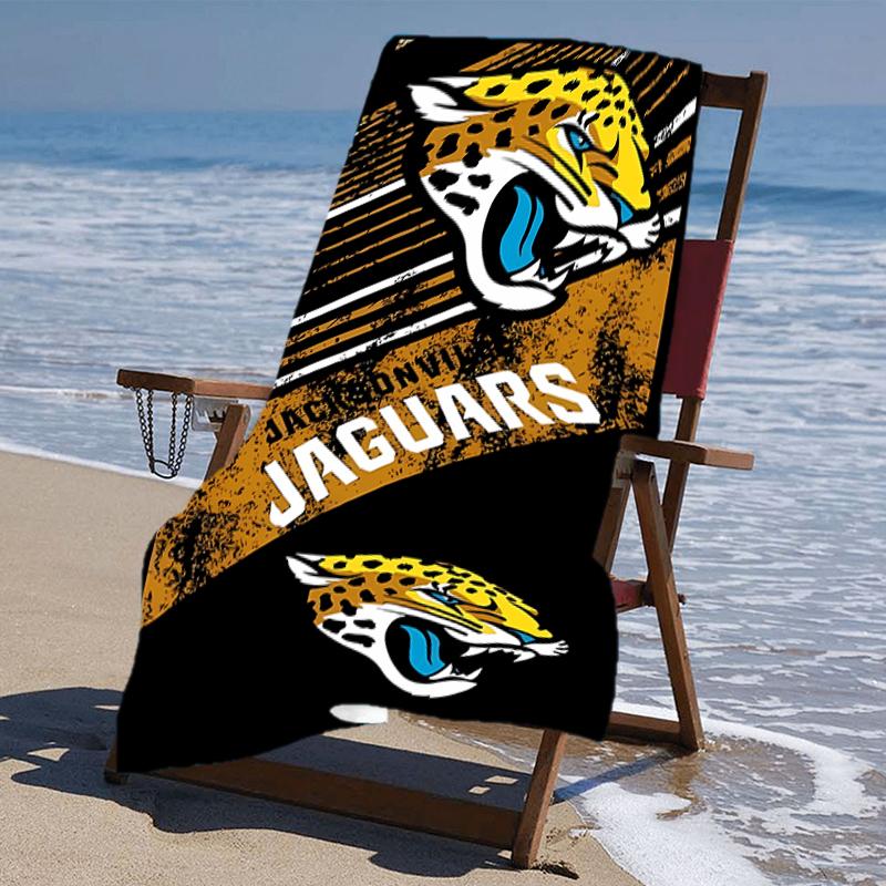 Beach Towel with Jacksonville Jaguars logo Pattern - soft,absorbent,machine washable Lightweight&Modern,swimming,Travel Essentials