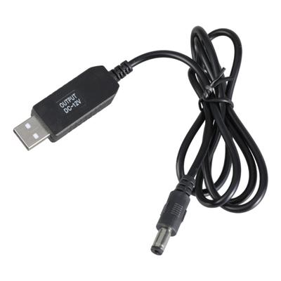 Кабель-преобразователь питания USB 5 В в DC 12 В длиной 1 м, повышающий напряжение, шнур-адаптер с выходом 5,5x2,1 мм, черный