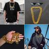 Thug Life Золотая Цепочка Золотая Оверсайз Золотой Пластик Поддельное Золото Панк Панк Элементы Золотой Хип-Хоп Костюм Сетевая Красная Реквизит Длина Ожерелье, Ожерелье, Ожерелье,