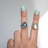 Кольцо с драгоценным камнем из лабрадорита, твердые ювелирные изделия из стерлингового серебра 925 пробы, кольцо с камнем, штабелируемое кольцо, ювелирные изделия ручной работы