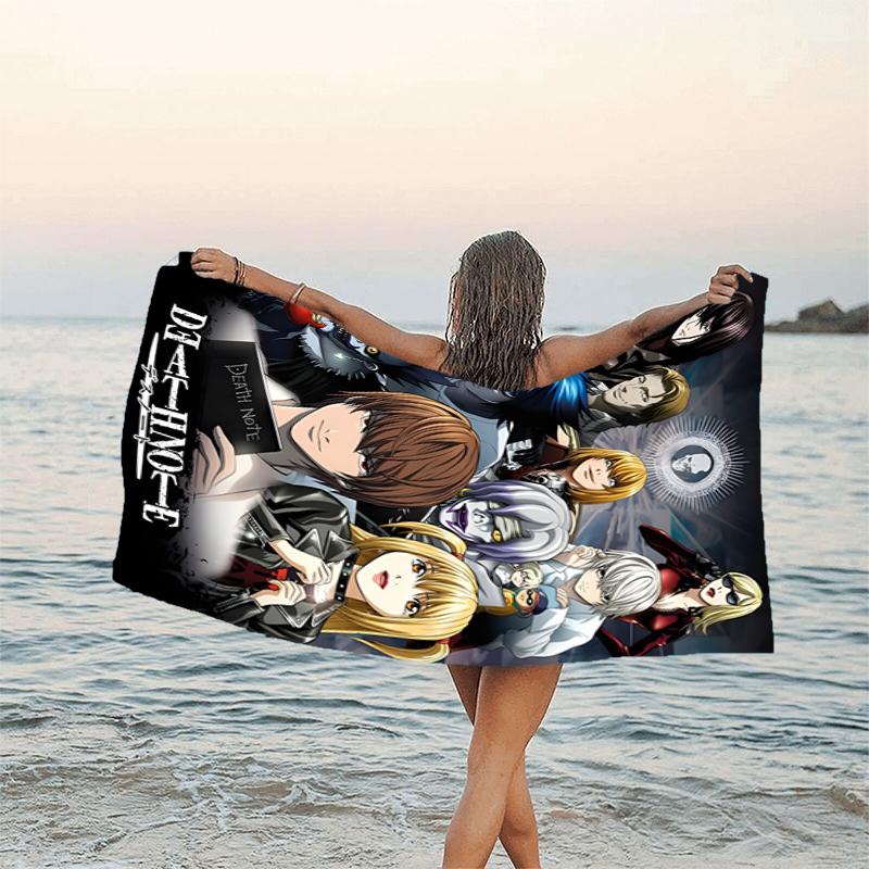 1pc D-Death Note2 Beach Towel, Beach and Seaside Swimming Pool Equipment, Fashion Pattern, Rectangular, Travel Essentials