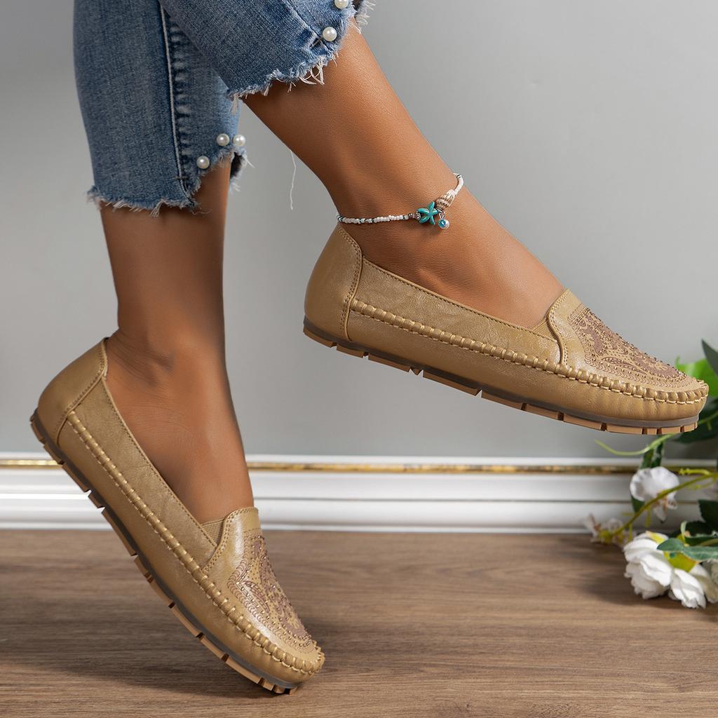 Women Flats Retro Loafers Ballet Pointed Toe Ladies Spring Comfort Non-slip Loafers Slip On Flat Shoe Plus Size 44 Zapatos Mujer