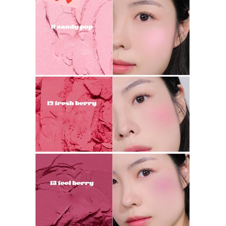 MUDE Flutter Blusher 5g [Strawberry.Zip Collection]