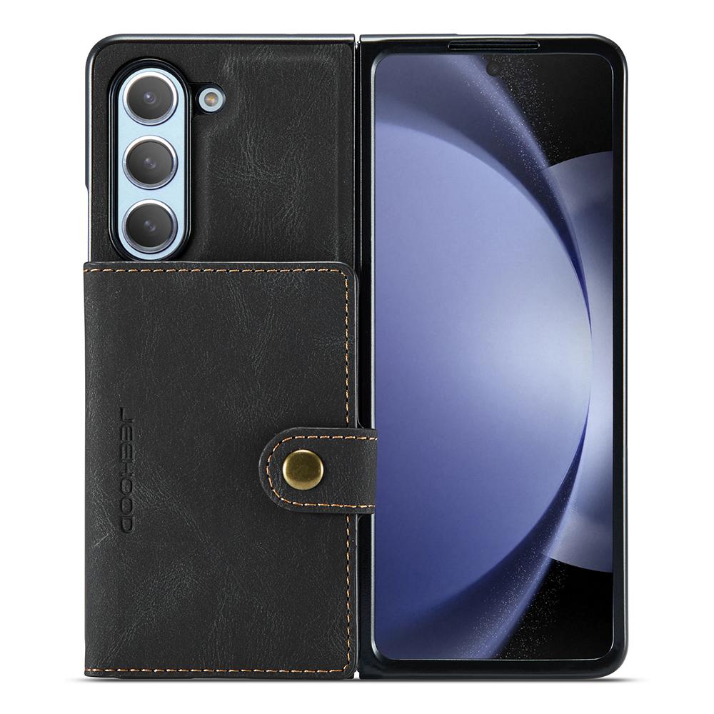 Чехол-кошелек с отделениями для карт из кожи+ПК для Samsung Galaxy Z Fold5 5G, складная крышка для телефона