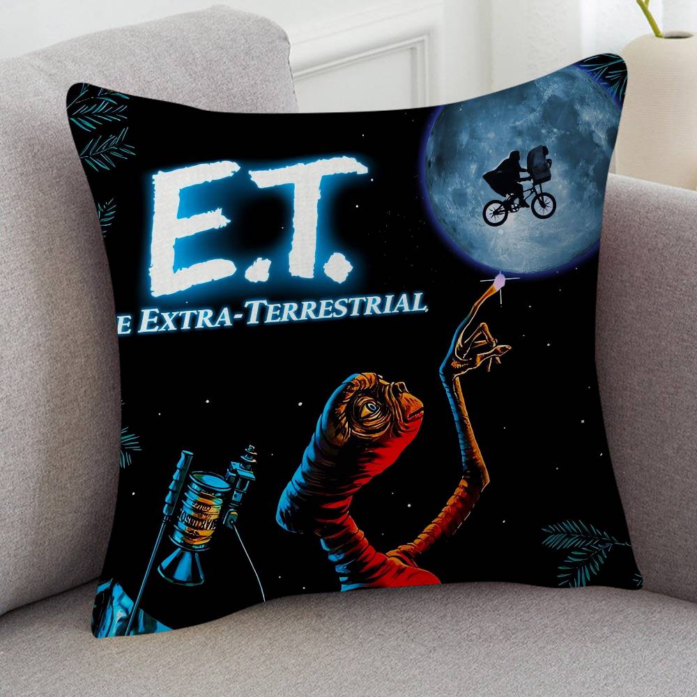 Movie ET The ExtraTerrestrial Cute Cartoon Twodimensional Pillowcase Bedroom Sofa Cushion Cover Nap Pillow Cover