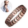 Men Copper Color Bracelets Bangle Double Strong Magnetic Therapy Bracelet For Arthritis Pain Relief Jewelry Husband Accessories