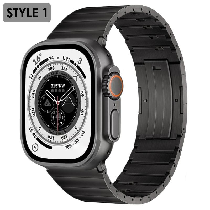Luxury Titanium Strap For Apple Watch 9 Ultra 2 49mm 45mm 41mm Correa Bracelet For Apple iWatch Series 8 7 SE 6 5 4 se 44mm 42mm