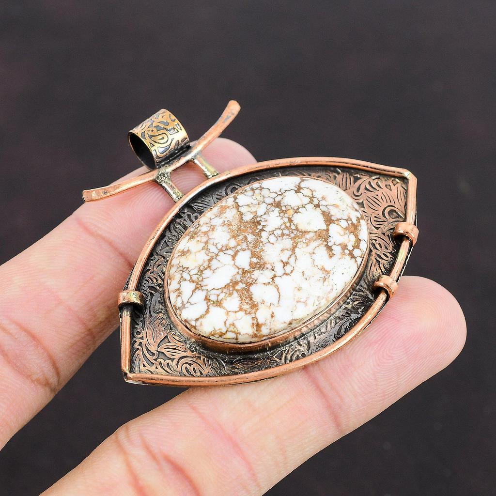 Кулон из магнезита дикой лошади, медный кулон, ювелирные изделия ручной работы, высококачественный кулон из драгоценных камней, красивые медные ювелирные изделия, специальный кулон для подарка