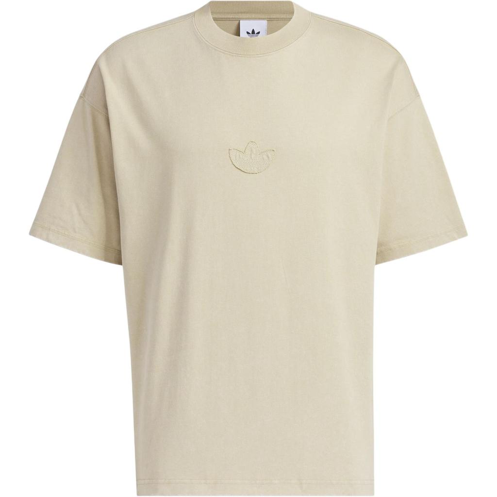 Adidas Originals Washed Short Sleeve Vintage Sports Solid Color Crew Neck T-Shirt Men Tops Gold JV6939