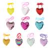 Kids Girls Heart Shaped Messenger Bag Shiny Fish Scale Styling Bag