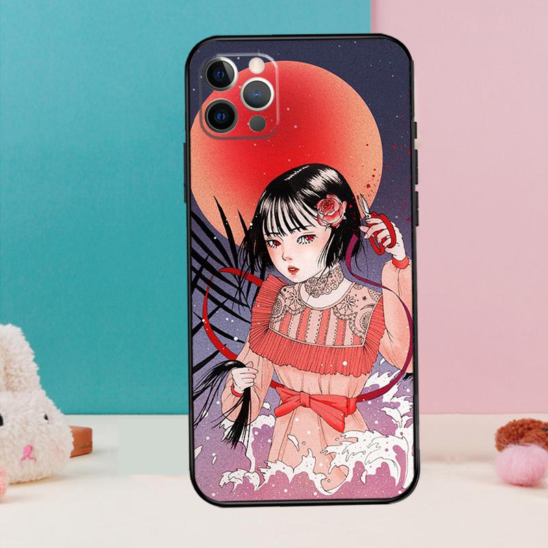 Мультяшная Девушка Эстетичный Чехол Для Телефона Для iPhone 17 Air 16 14 13 12 11 15 Pro Max 12 13 mini 15 16 Plus 16e Чехол Coque