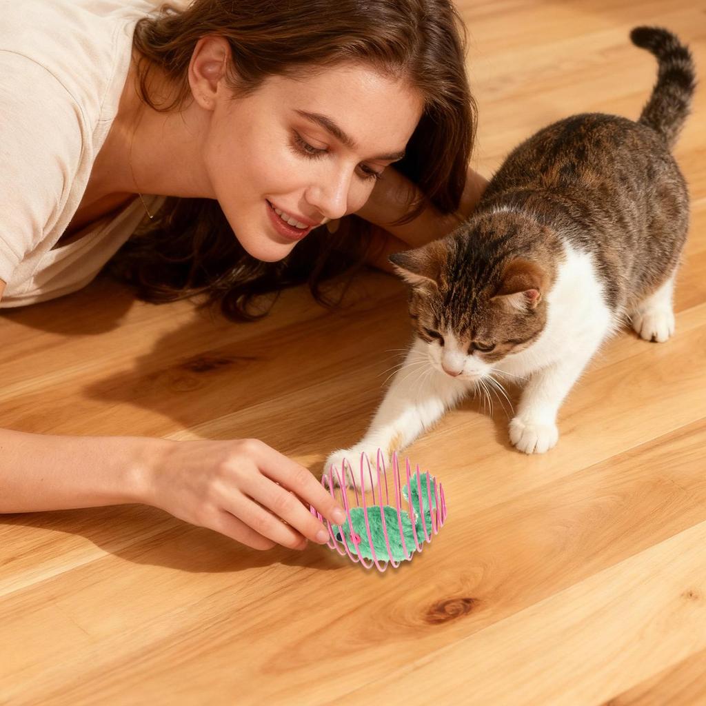 1pcs Cat Toy Balls Funny Stretchable Kitten Springs Toys Interactive Caged Rats Rolling Cat Balls Toy For Cat Dog Random Color