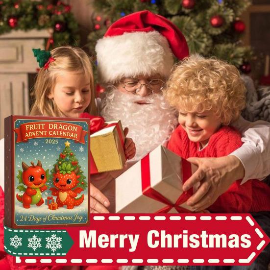 Рождественский фруктовый дракон Адвент-календарь 24 дня Коллекционная фигурка дракона Рождественский обратный отсчет