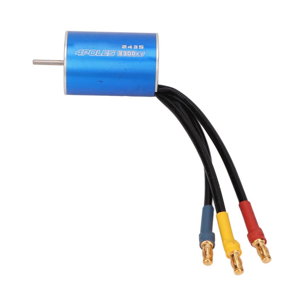 Brushless Motor 2435 3300KV Waterproof Red Aluminum Alloy CNC Machining RC Parts for 1/18 for 1/16 Remote Control Car
