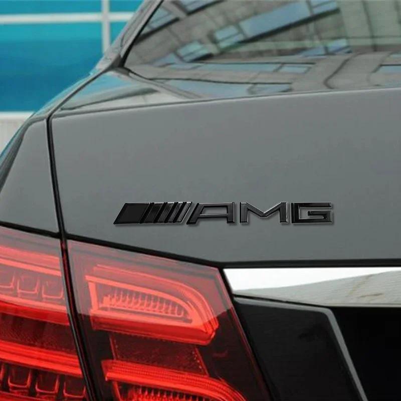 For Mercedes Benz 3D Aluminum Stickers Trunk Car Logo Decoration Label For Mercedes Benz AMG W204 W205 W203 W211 W212 W213 W201