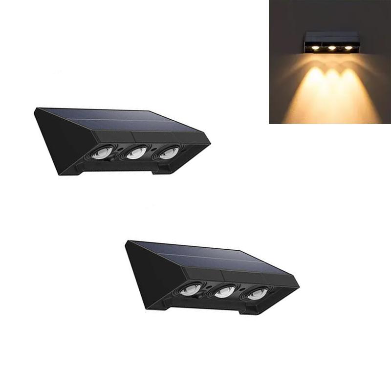 НОВЫЙ солнечный настенный светильник наружное освещение IP54 водонепроницаемая светодиодная лампа автоматическое освещение ночью для сада, двора или балкона